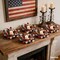 6pc Mini Patriotic Candle Ring Wreaths - 4th of July Red, White & Blue Decor
